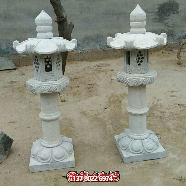 太陽能仿古中式大理石石燈，點亮你的花園