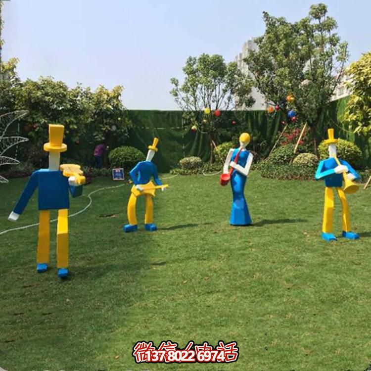 多功能玻璃鋼雕塑，以幾何抽象形態(tài)演奏樂器與人物