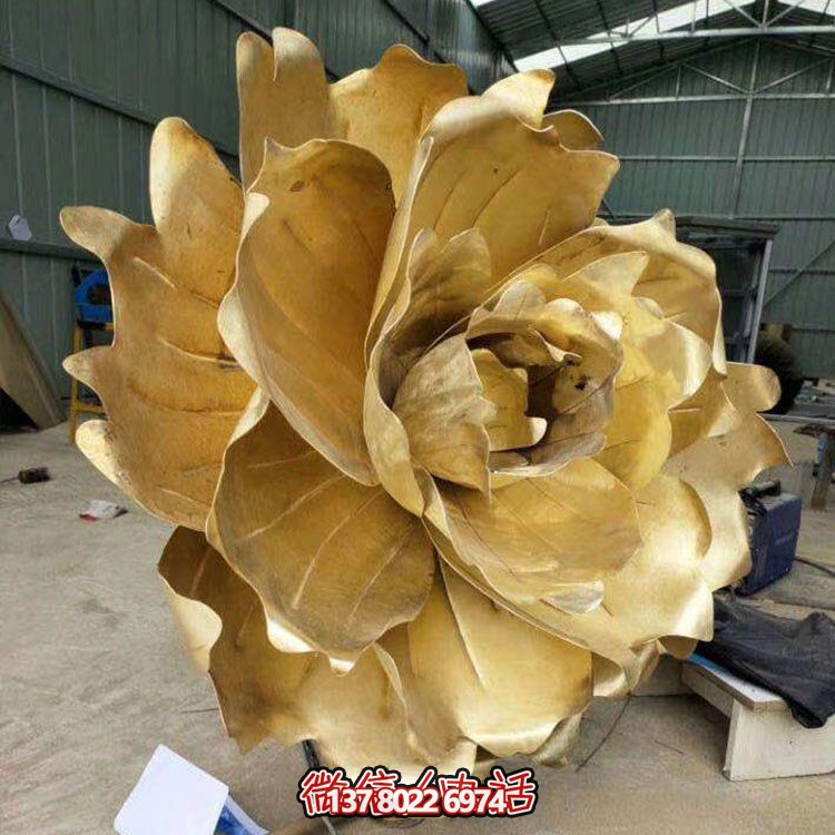 不銹鋼蓮花擺件，彩繪噴漆外觀