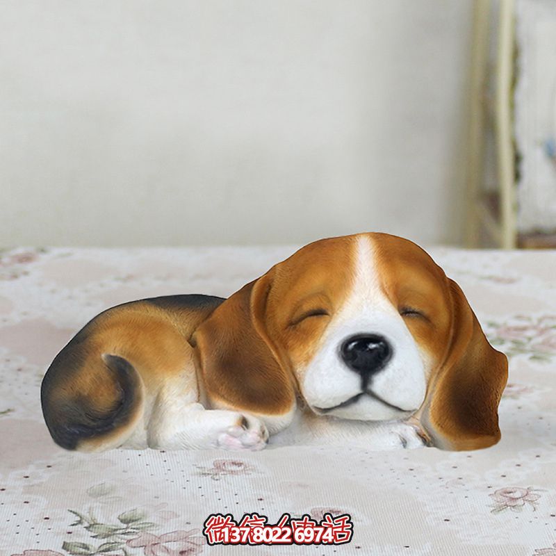 玻璃鋼創(chuàng)意室內(nèi)彩繪仿真狗雕塑趴著睡覺(jué)裝飾品