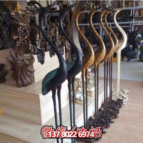 精美銅雕擺件，裝飾園林景區的丹頂鶴雕塑