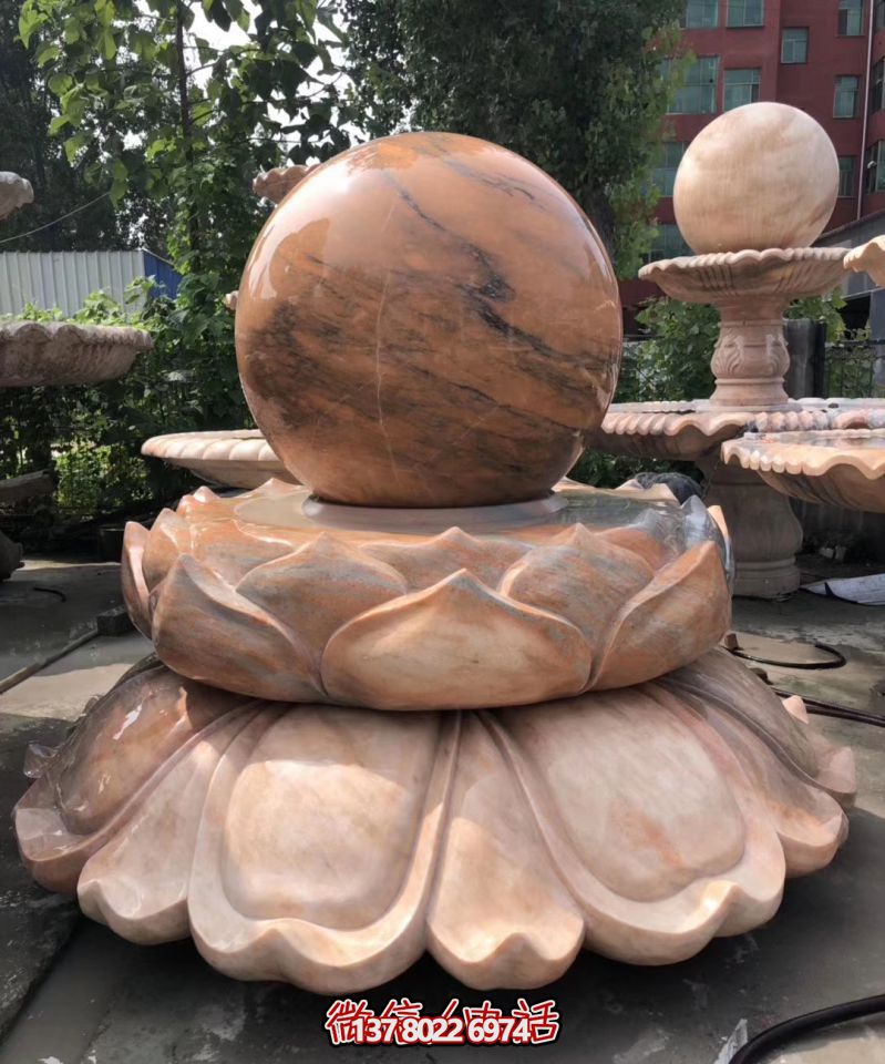 萬象景觀石雕——融合晚霞紅、蓮花風水球、雕塑別墅，讓您的景觀更加美麗