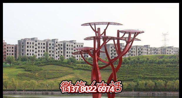 精致的不銹鋼抽象小樹(shù)雕塑