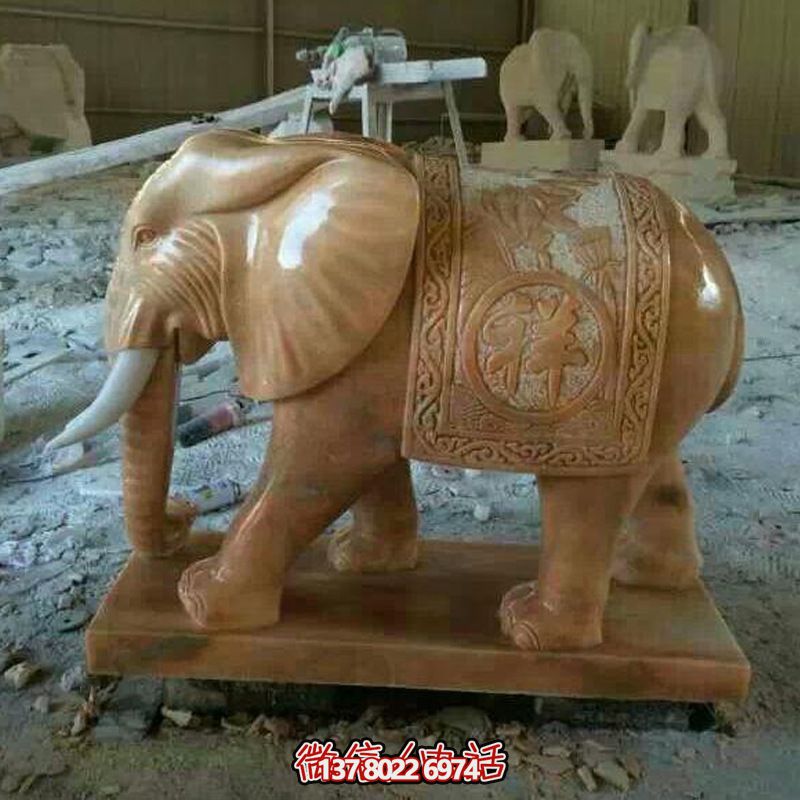 室內(nèi)裝飾藝術品——紅色晚霞大象石雕景觀擺件 室內(nèi)裝飾藝術品——紅色晚霞大象石雕景觀擺件