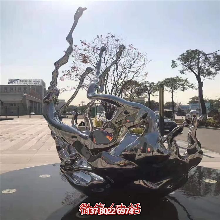 創(chuàng)意不銹鋼浪花雕塑，美化你的戶外廣場