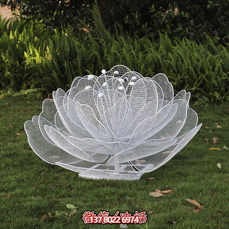 鐵藝花網格鏤空花朵雕塑