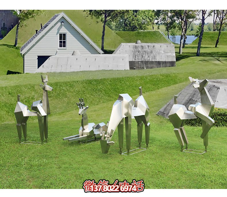 園博園觀光景區(qū)擺放創(chuàng)意幾何鹿玻璃鋼雕塑 園博園觀光景區(qū)擺放創(chuàng)意幾何鹿玻璃鋼雕塑