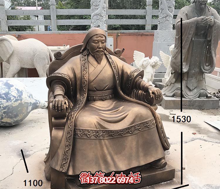 景區(qū)坐著的銅雕成吉思汗雕塑 景區(qū)坐著的銅雕成吉思汗雕塑