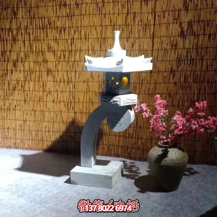 石燈籠日式仿古青石戶外花園擺件太陽(yáng)能石燈 石燈籠日式仿古青石戶外花園擺件太陽(yáng)能石燈