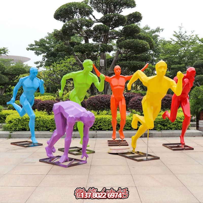 廣場(chǎng)學(xué)校抽象跑步運(yùn)動(dòng)人物剪影玻璃鋼雕塑
