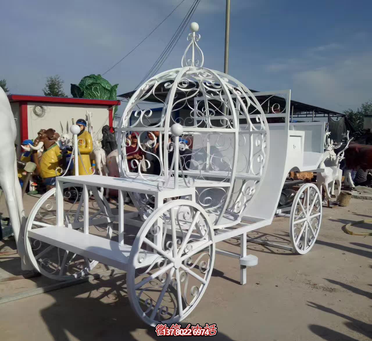 兒童游樂園創意鏤空不銹鋼馬車雕塑 兒童游樂園創意鏤空不銹鋼馬車雕塑