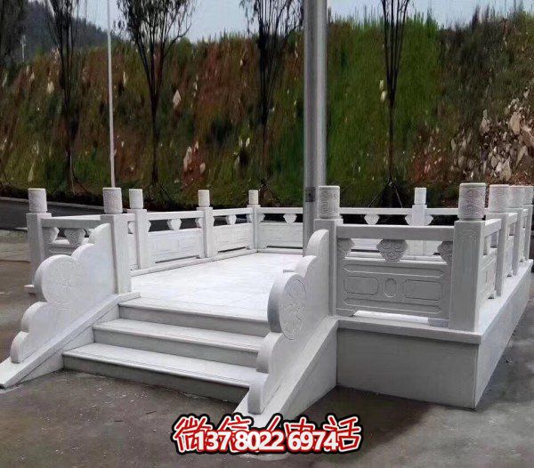 校園廣場大理石石雕旗臺(tái)戶外景觀欄桿欄板