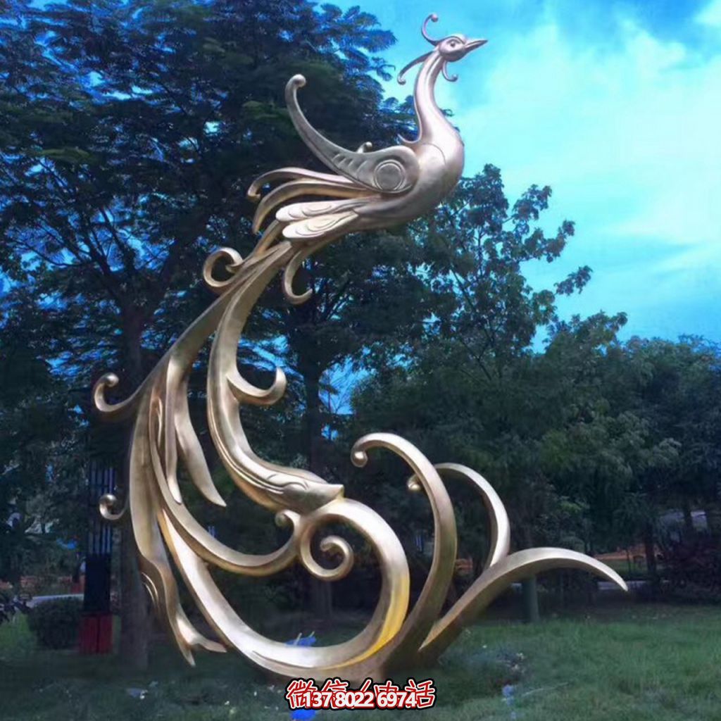 不銹鋼鳳凰雕塑--城市雕塑中的美好寓意