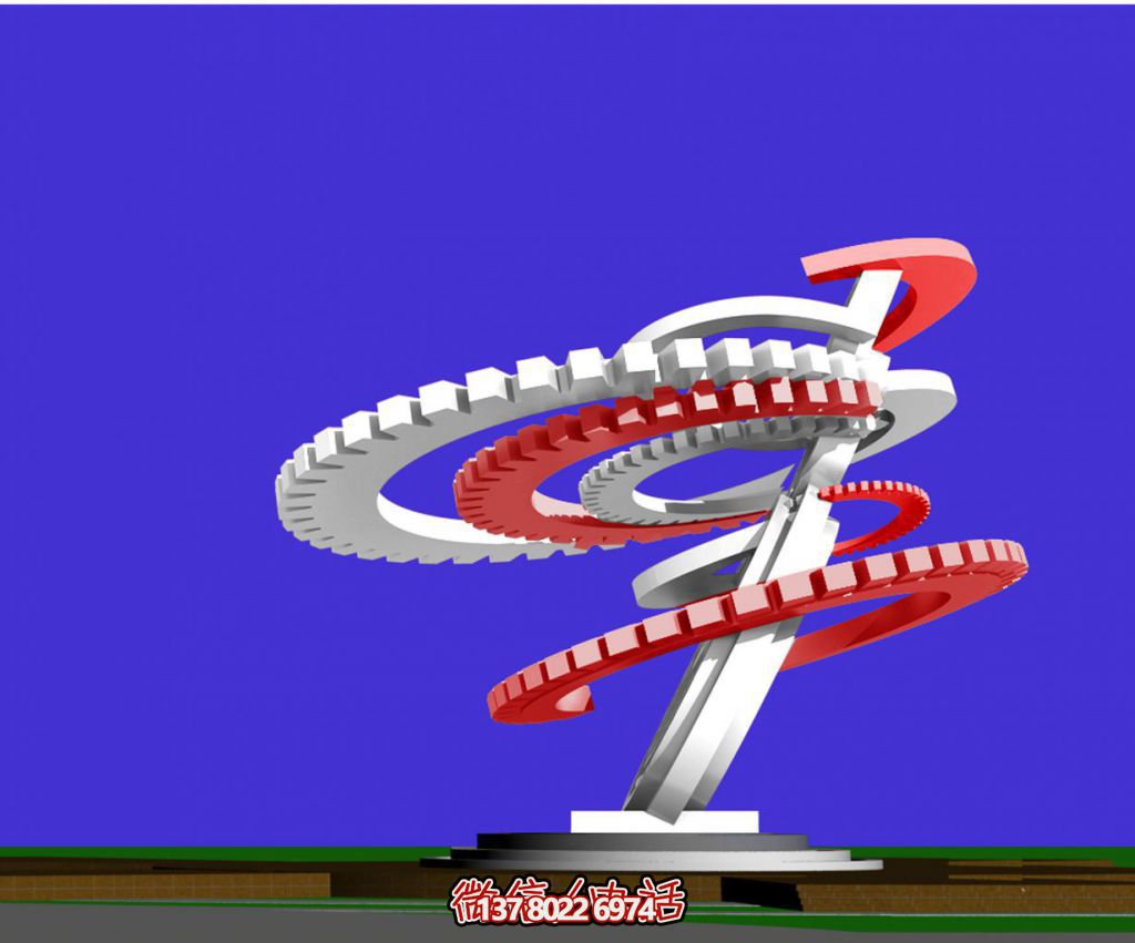 工業發展蒸蒸日上的大型不銹鋼雕塑